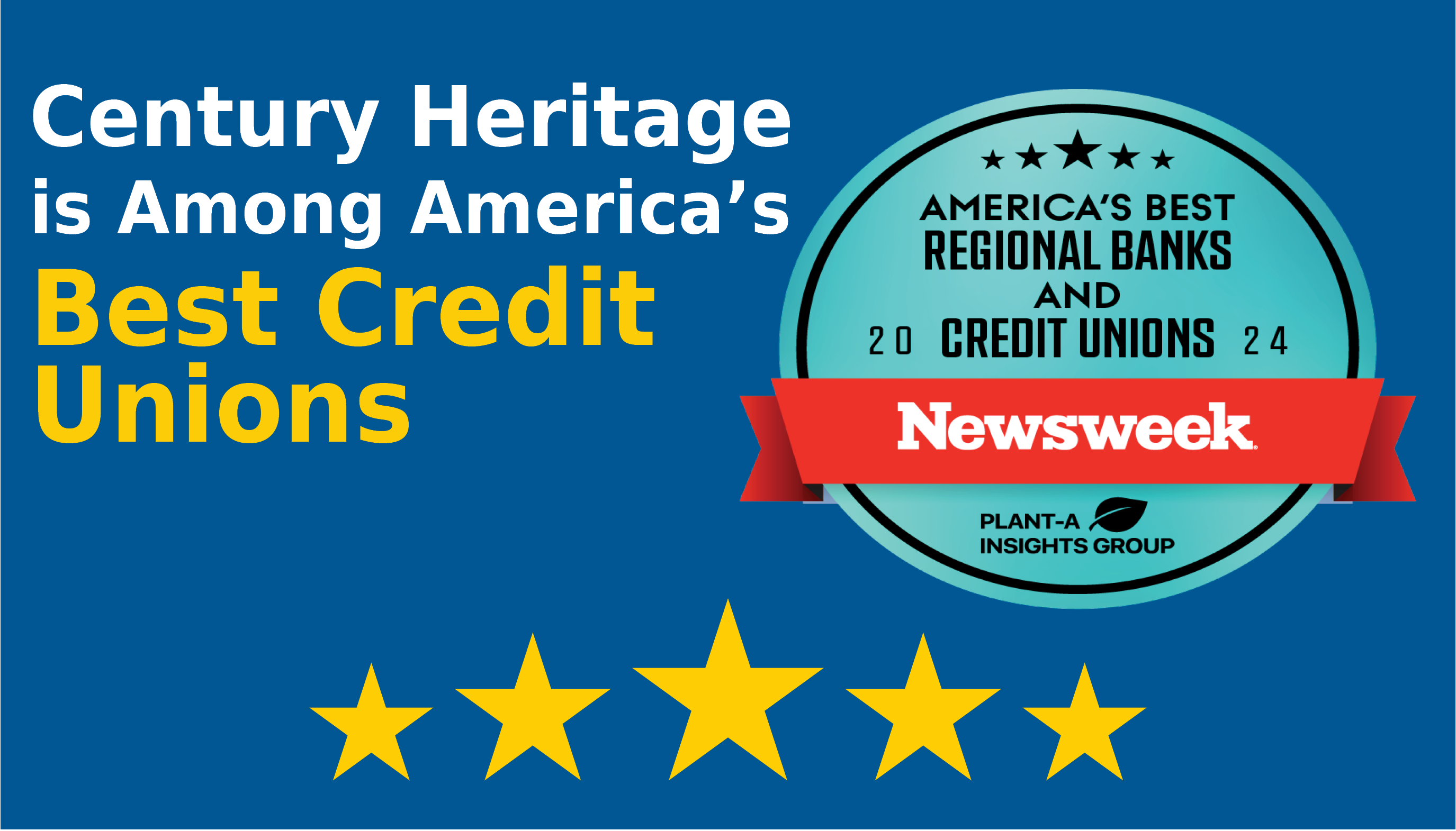 Century Heritage is among America's Best Credit Unions 2024!