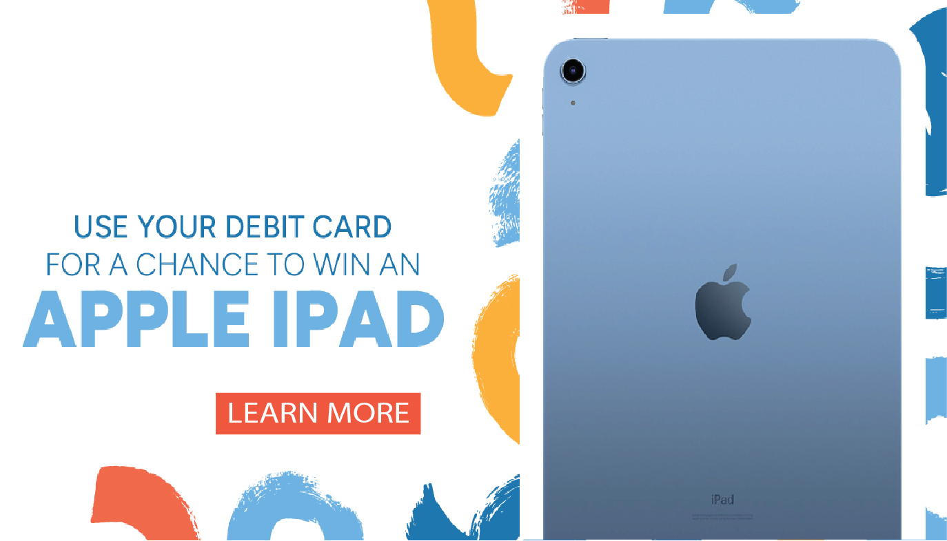 Every time you use your Century Heritage debit card with signature you will automatically be entered to win an Apple iPad.
